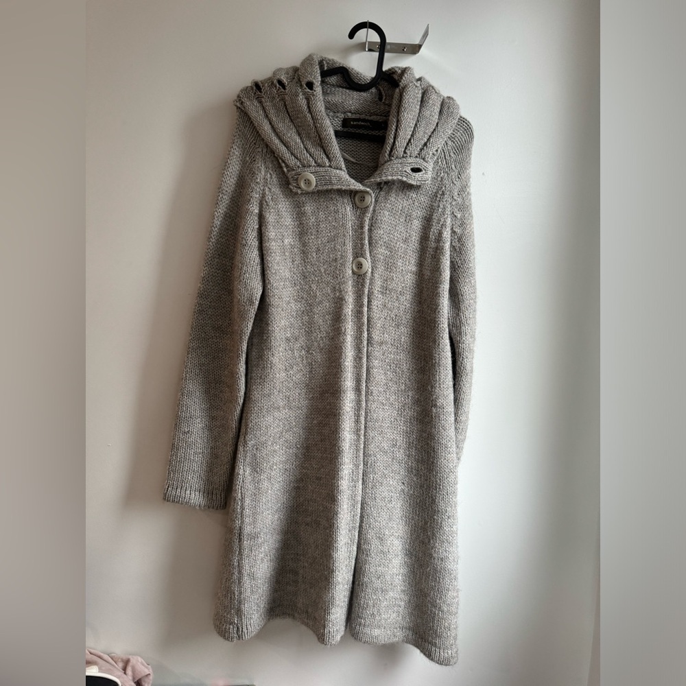 Sandwich Alpaca Blend Cozy Gray Knit Women's Sweater